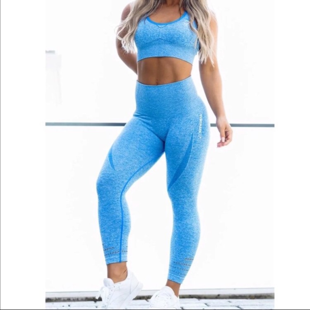 💔SOLD!Gymshark Original Seamless Set Blue XS